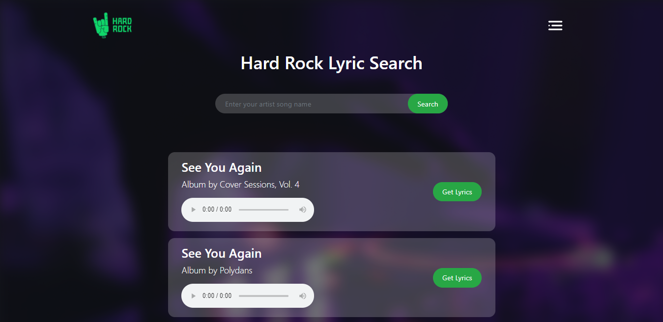 Hard Rock Lyrics